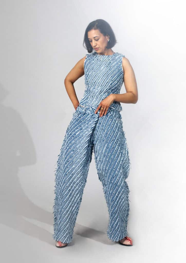 jacquard woven denim jeans by kelly konings