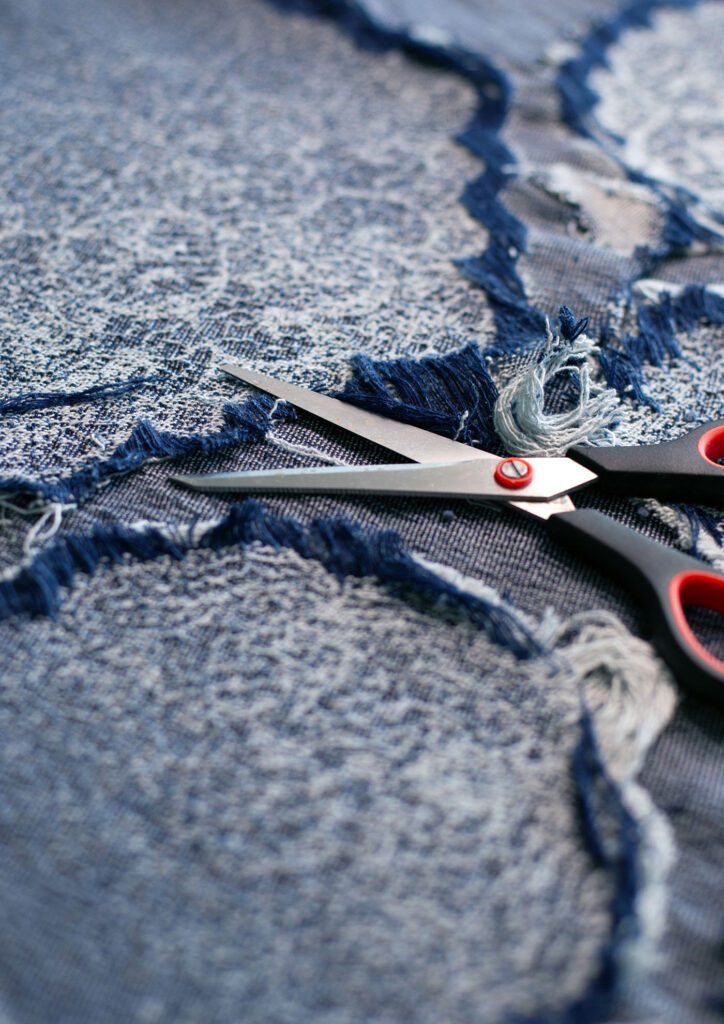 jacquard woven denim textile by kelly konings