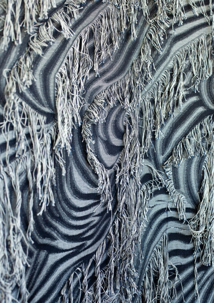jacquard woven denim textile for jeans by denim mill 496fabriclab and kelly konings